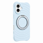 Custodia per telefono in silicone con supporto magnetico girevole a 360 gradi e texture a onde d'acqua., For iPhone 16 Plus, For iPhone 16, For iPhone 15 Pro Max