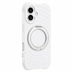 Custodia per telefono in silicone con supporto magnetico girevole a 360 gradi e texture a onde d'acqua., For iPhone 16 Plus, For iPhone 16, For iPhone 15 Pro Max