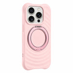 Custodia per telefono in silicone con supporto magnetico girevole a 360 gradi e texture a onde d'acqua., For iPhone 16 Plus, For iPhone 16, For iPhone 15 Pro Max