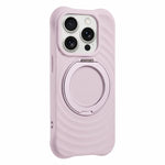 Custodia per telefono in silicone con supporto magnetico girevole a 360 gradi e texture a onde d'acqua., For iPhone 15 Pro, For iPhone 15, For iPhone 14 / 13