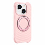 Custodia per telefono in silicone con supporto magnetico girevole a 360 gradi e texture a onde d'acqua., For iPhone 15 Pro, For iPhone 15, For iPhone 14 / 13