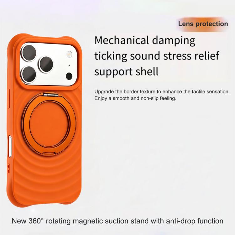 Custodia per telefono in silicone con supporto magnetico girevole a 360 gradi e texture a onde d'acqua., For iPhone 14 Pro, For iPhone 14 Pro Max, For iPhone 13 Pro Max