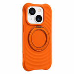 Custodia per telefono in silicone con supporto magnetico girevole a 360 gradi e texture a onde d'acqua., For iPhone 15 Pro, For iPhone 15, For iPhone 14 / 13
