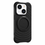 Custodia per telefono in silicone con supporto magnetico girevole a 360 gradi e texture a onde d'acqua., For iPhone 15 Pro, For iPhone 15, For iPhone 14 / 13