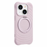 Custodia per telefono in silicone con supporto magnetico girevole a 360 gradi e texture a onde d'acqua., For iPhone 15 Pro, For iPhone 15, For iPhone 14 / 13