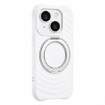 Custodia per telefono in silicone con supporto magnetico girevole a 360 gradi e texture a onde d'acqua., For iPhone 15 Pro, For iPhone 15, For iPhone 14 / 13