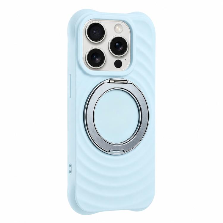 Custodia per telefono in silicone con supporto magnetico girevole a 360 gradi e texture a onde d'acqua., For iPhone 14 Pro, For iPhone 14 Pro Max, For iPhone 13 Pro Max