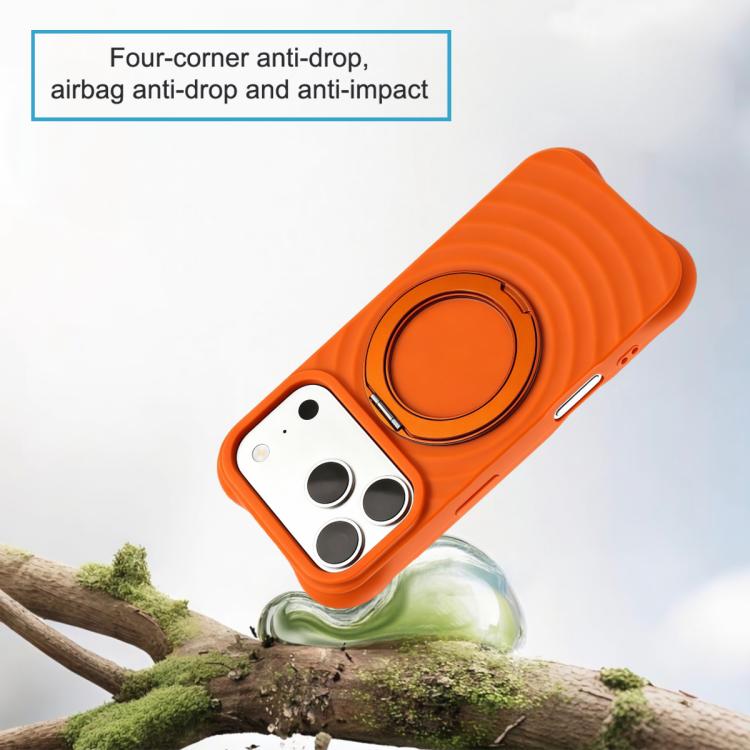 Custodia per telefono in silicone con supporto magnetico girevole a 360 gradi e texture a onde d'acqua., For iPhone 13 Pro