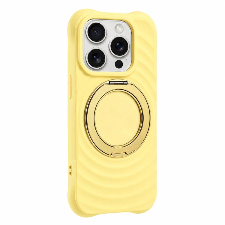 Custodia per telefono in silicone con supporto magnetico girevole a 360 gradi e texture a onde d'acqua., For iPhone 13 Pro