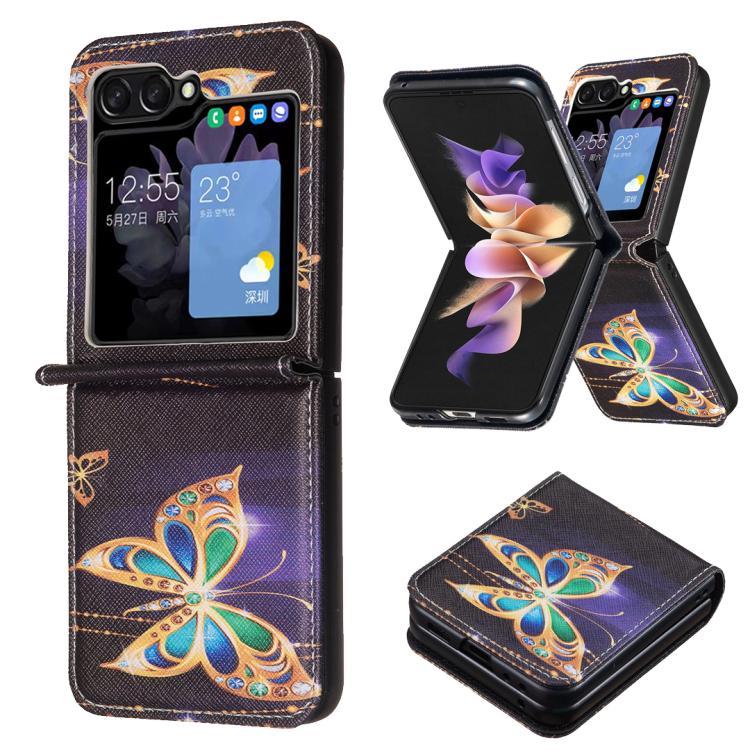 Custodia per telefono in pelle con disegno colorato, For Galaxy Z Flip8 5G