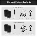 Microfono wireless VHF a doppio canale E8 da 1 a 2, Headset, Lavalier