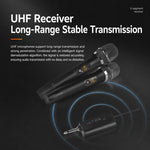 Microfono dinamico wireless UHF E11 da 1 a 2