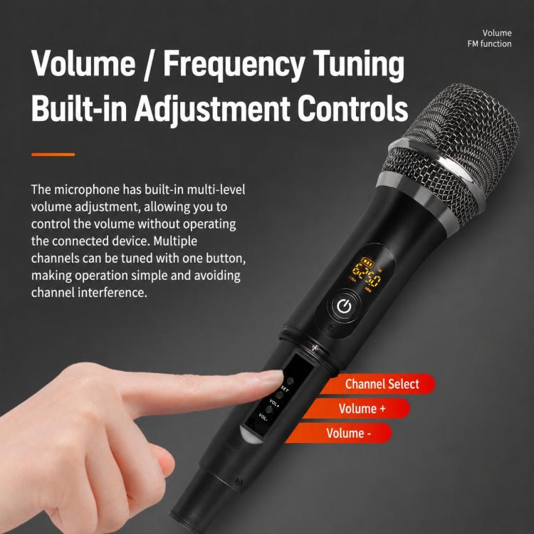 Microfono dinamico wireless UHF E11 da 1 a 2