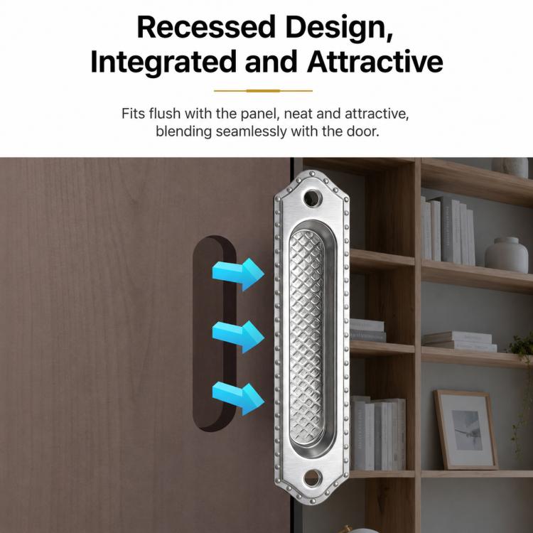 Maniglia a filo incassata in acciaio inox per porte scorrevoli, armadi e cassetti, Small, Medium, Large