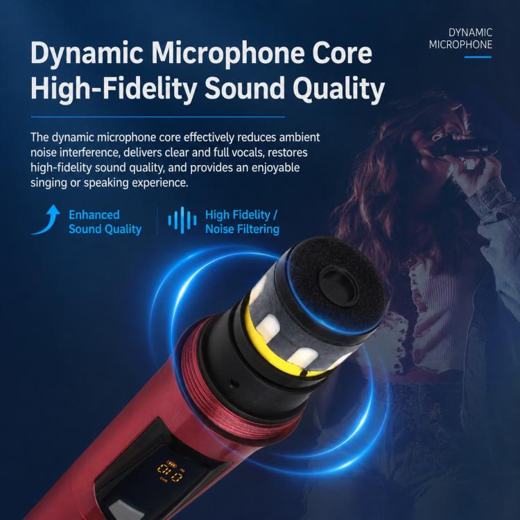 Microfono palmare wireless G108 da 1 a 2 con riduzione del rumore.