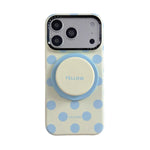 Custodia magnetica per telefono in PC con semplice motivo a pois grandi e supporto integrato., For iPhone 16 Pro, For iPhone 16, For iPhone 15 Pro Max, For iPhone 15 Pro
