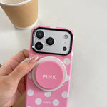 Custodia magnetica per telefono in PC con semplice motivo a pois grandi e supporto integrato., For iPhone 17 Pro Max, For iPhone 17 Pro, For iPhone 17, For iPhone 16 Pro Max