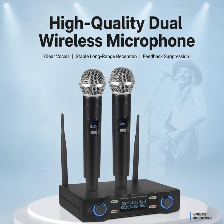 Microfono palmare wireless VHF V7 da 1 a 2