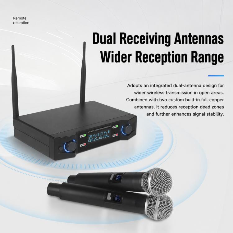 Microfono palmare wireless VHF V7 da 1 a 2