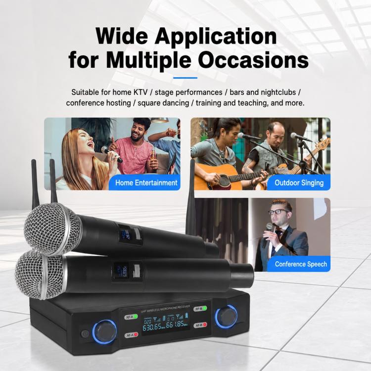 Microfono palmare wireless VHF V7 da 1 a 2