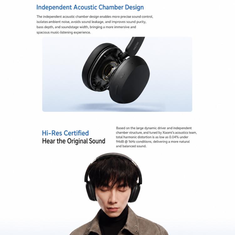 Cuffie wireless Bluetooth over-ear originali Xiaomi REDMI con riduzione del rumore.