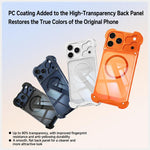 Custodia per telefono magnetica trasparente antiurto in metallo senza cornice con paraurti rinforzato., For iPhone 17 Pro Max, For iPhone 17 Pro