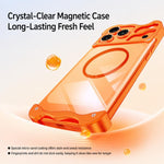 Custodia per telefono magnetica trasparente antiurto in metallo senza cornice con paraurti rinforzato., For iPhone 17 Pro Max, For iPhone 17 Pro