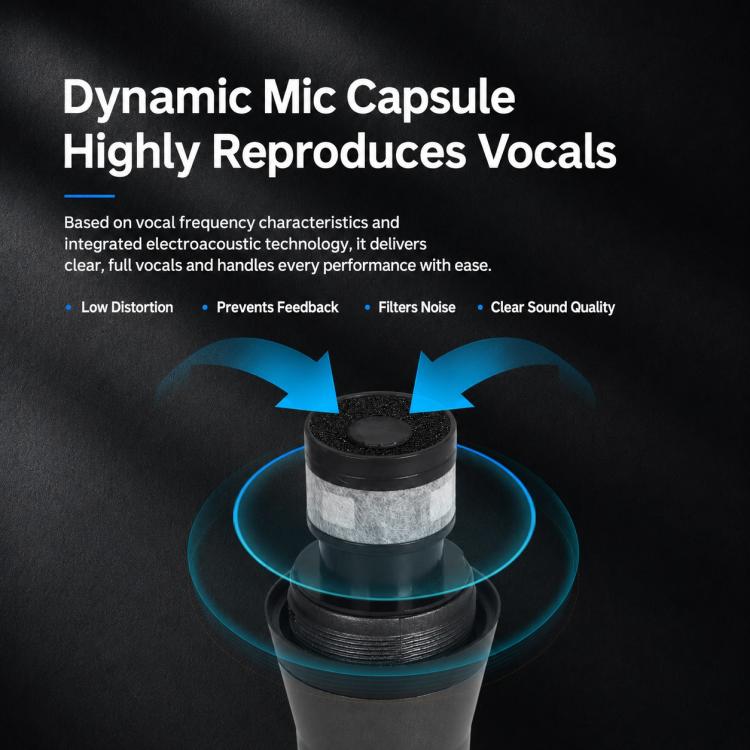 Microfono cablato separato anti-feedback YS-223, 6.35mm
