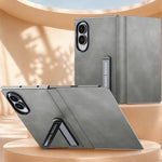 Custodia protettiva per telefono con supporto integrato, texture in pelle scamosciata di pecora., For Galaxy Z Fold8 5G