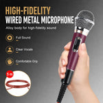 Microfono dinamico cablato integrato YS-308 per audio karaoke, 6.35mm