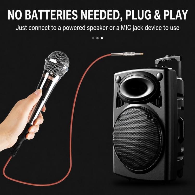 Microfono dinamico cablato integrato YS-308 per audio karaoke, 6.35mm