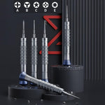 Cacciavite di precisione in lega di alluminio antiscivolo Mega-idea 2D Throne, A 1.3, B 0.7, C 0.8, D 2.5, E T2, F 1.5, G 1.0, H P5, I T3, J T5, O K