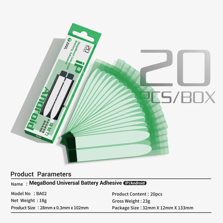 2UUL BA02 Adesivo universale per batterie MegaBond 20 in 1