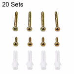 Viti metalliche multiuso per elementi di fissaggio, 100pcs M6x60mm Zinc-Plated Expansion Bolt, 100 Sets Self-Tapping Screws 4x16mm, 100 Sets Black Self-Tapping Screws 4x16mm, 20 Sets Screws+Expansion Tube, 50 Sets Handle Screws 4x22mm