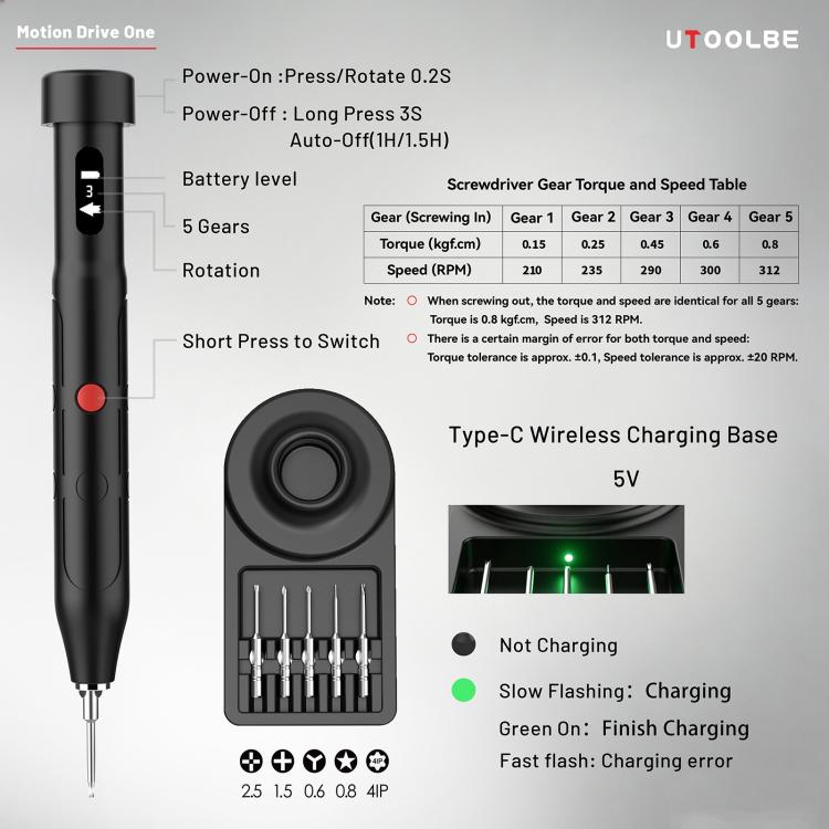 Set di cacciaviti elettrici Utoolbe DLS001 Motion Drive ONE con sensore di movimento bionico