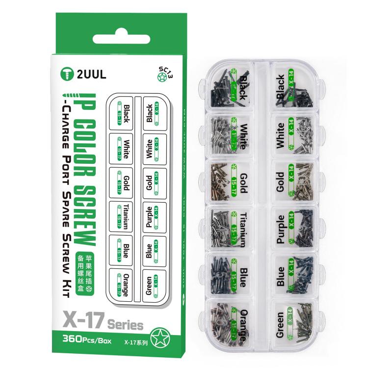 Kit di viti pentalobe a 8 colori 2UUL SC13 per porta di ricarica iPhone X-17 Pro Max