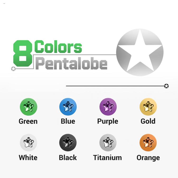 Kit di viti pentalobe a 8 colori 2UUL SC13 per porta di ricarica iPhone X-17 Pro Max