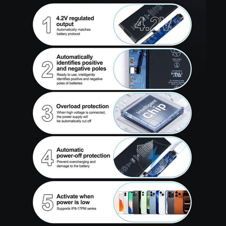 Scheda di attivazione per la ricarica della batteria SUNSHINE SS-903 SE per iPhone 8-16 Pro Max / SE2 / SE3