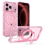 Custodia per telefono con supporto magnetico a rotazione a 360° e glitter., For iPhone 18 Pro, For iPhone 18 Pro Max, For iPhone 17 Pro Max