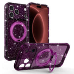 Custodia per telefono con supporto magnetico a rotazione a 360° e glitter., For iPhone 18 Pro, For iPhone 18 Pro Max, For iPhone 17 Pro Max