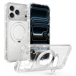 Custodia per telefono con supporto magnetico a rotazione a 360° e glitter., For iPhone 18 Pro, For iPhone 18 Pro Max, For iPhone 17 Pro Max