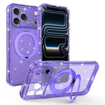 Custodia per telefono con supporto magnetico a rotazione a 360° e glitter., For iPhone 18 Pro, For iPhone 18 Pro Max, For iPhone 17 Pro Max