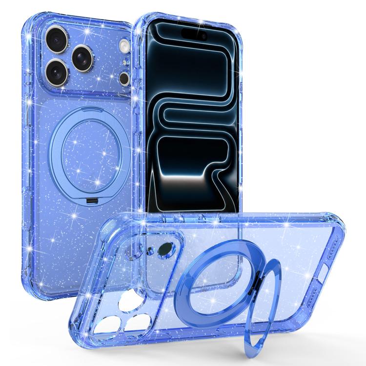 Custodia per telefono con supporto magnetico a rotazione a 360° e glitter., For iPhone 18 Pro, For iPhone 18 Pro Max, For iPhone 17 Pro Max