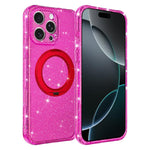 Custodia per telefono con supporto magnetico a rotazione a 360° e glitter., For iPhone 16 Pro, For iPhone 16, For iPhone 15 Pro Max