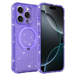 Custodia per telefono con supporto magnetico a rotazione a 360° e glitter., For iPhone 16 Pro, For iPhone 16, For iPhone 15 Pro Max