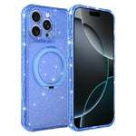 Custodia per telefono con supporto magnetico a rotazione a 360° e glitter., For iPhone 16 Pro, For iPhone 16, For iPhone 15 Pro Max