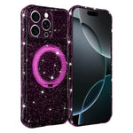 Custodia per telefono con supporto magnetico a rotazione a 360° e glitter., For iPhone 16 Pro, For iPhone 16, For iPhone 15 Pro Max