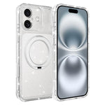Custodia per telefono con supporto magnetico a rotazione a 360° e glitter., For iPhone 16 Pro, For iPhone 16, For iPhone 15 Pro Max