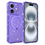 Custodia per telefono con supporto magnetico a rotazione a 360° e glitter., For iPhone 16 Pro, For iPhone 16, For iPhone 15 Pro Max