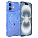 Custodia per telefono con supporto magnetico a rotazione a 360° e glitter., For iPhone 16 Pro, For iPhone 16, For iPhone 15 Pro Max
